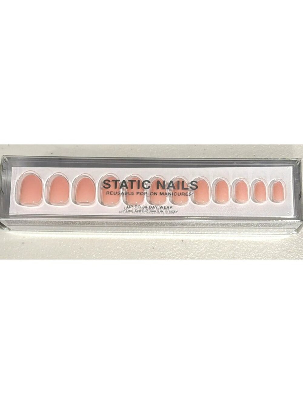 30 Day Wear Reusable Nails Press On Glue Like Acrylic Nude Pink New